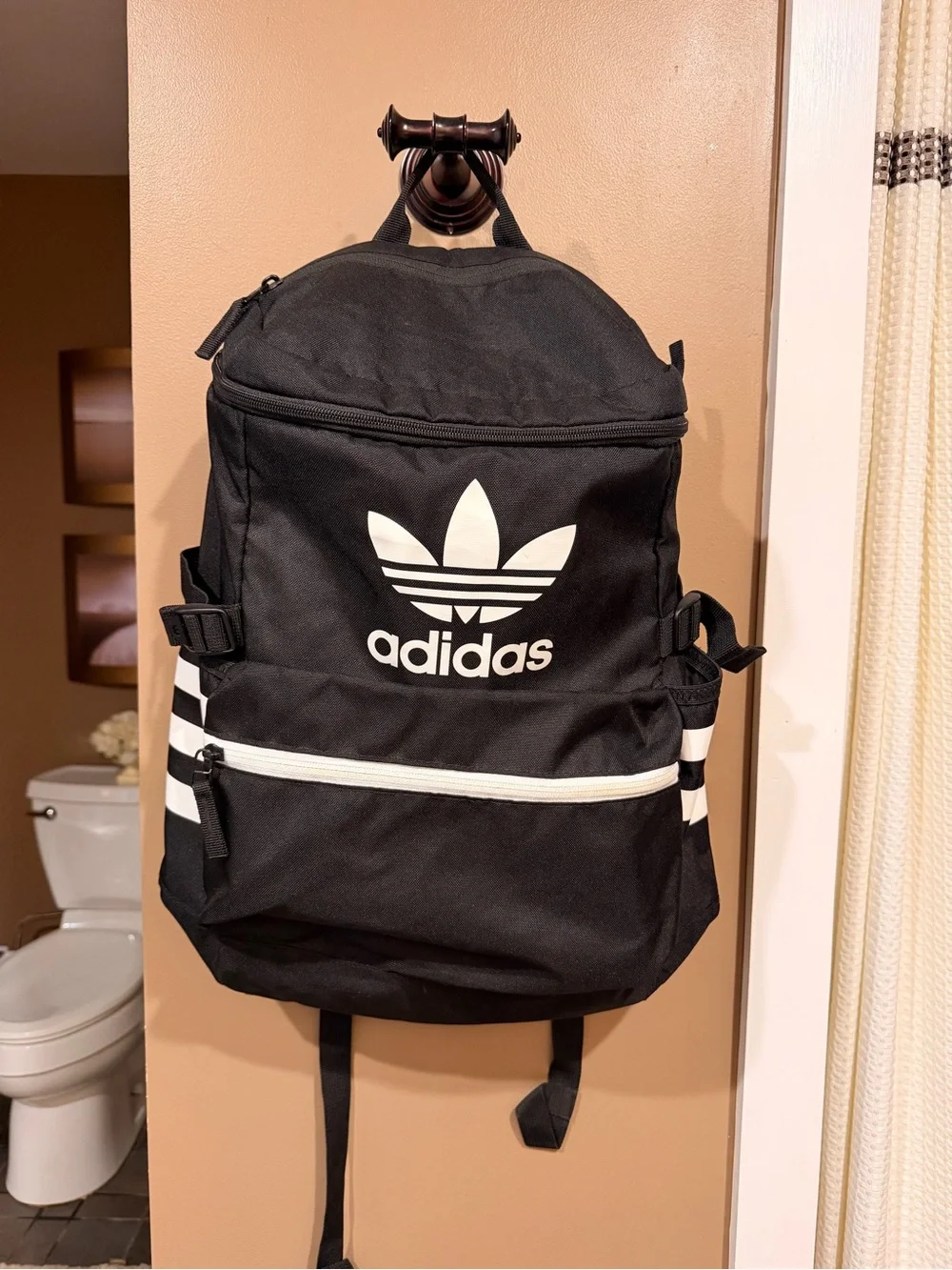 adidas Black and White Trefoil Backpack